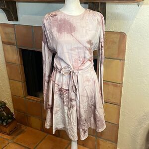 ALLSAINTS Cassandra Ume viscose/poly mini Dress in Petal Pink, 6!